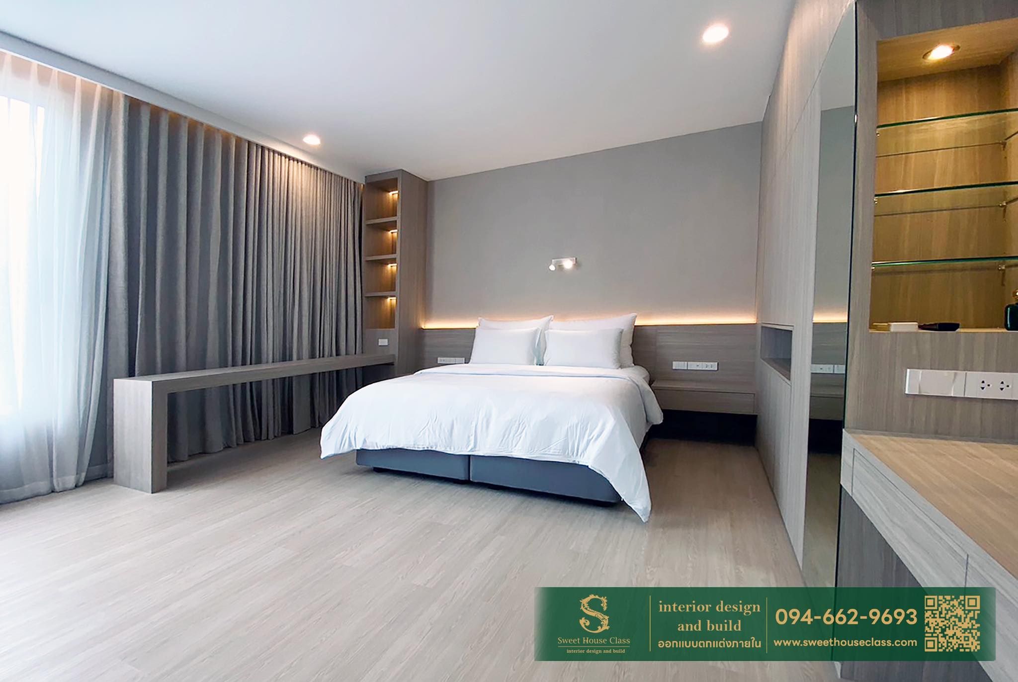 Modern residential interior design by SweetHouseClass, featuring custom-made furniture and minimalist decor